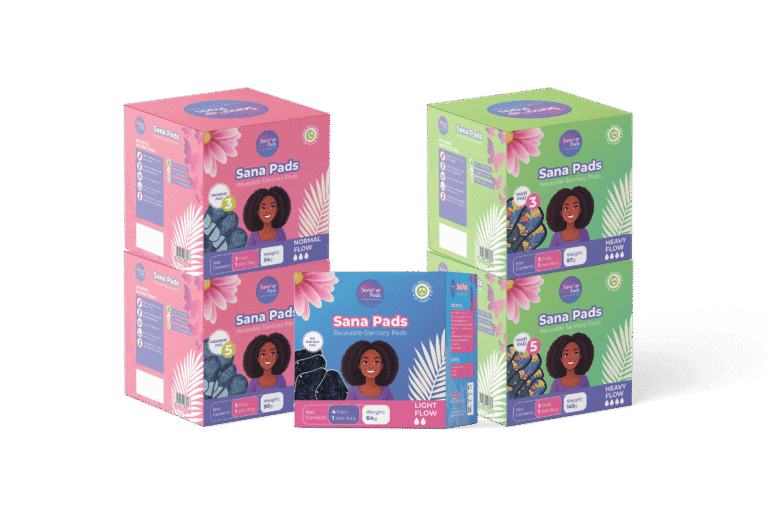 Different packages of reusable sanitary pads
